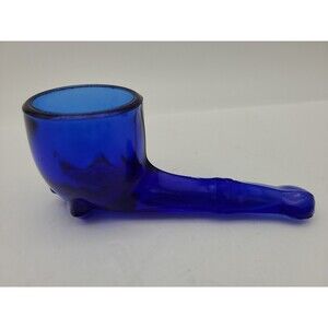 Vintage Cobalt Glass Pipe Decorative 6” Toothpick Holder